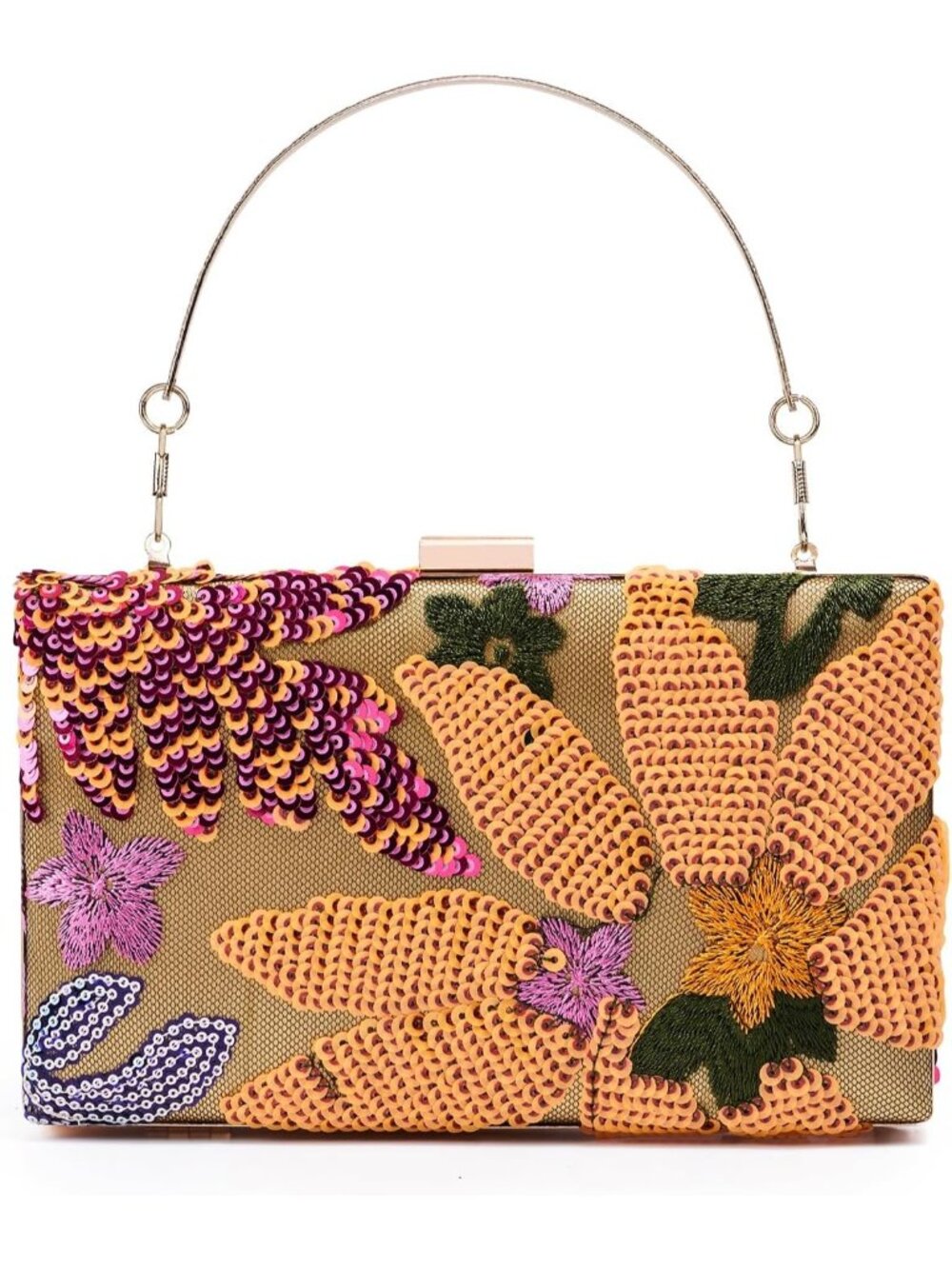 〽️Women's Orange Clutch Handbag Elegant Envelope Evening Shoulder Purse Bags